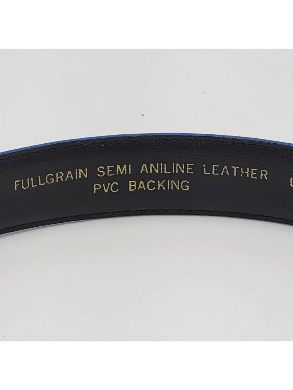 VTG 90S Blue Liz Claiborne Semi-Aniline Leather Belt With Gold Buckle - Medium S